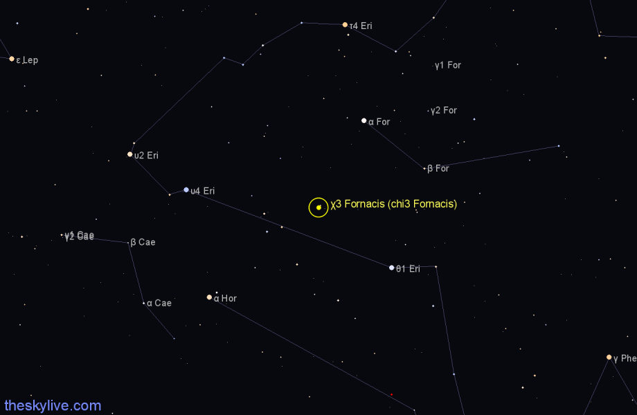 Finder chart χ3 Fornacis (chi3 Fornacis) star