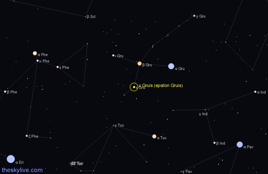 Finder chart ε Gruis (epsilon Gruis) star