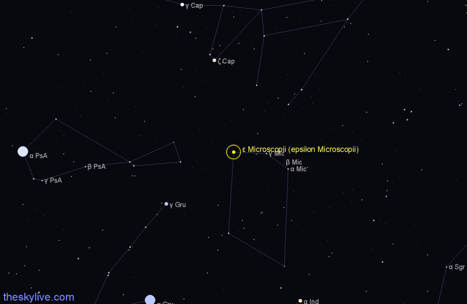Finder chart ε Microscopii (epsilon Microscopii) star