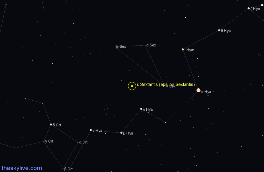 Finder chart ε Sextantis (epsilon Sextantis) star