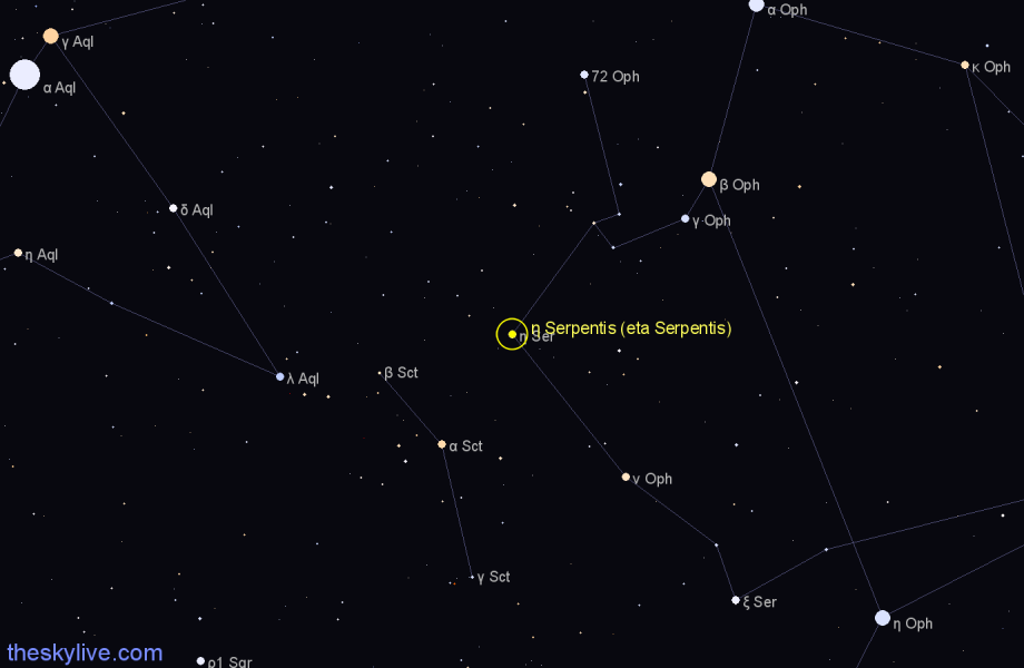 Finder chart η Serpentis (eta Serpentis) star