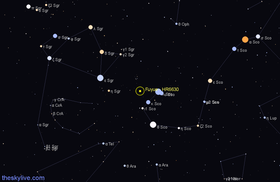 Finder chart Fuyue - HR6630 star