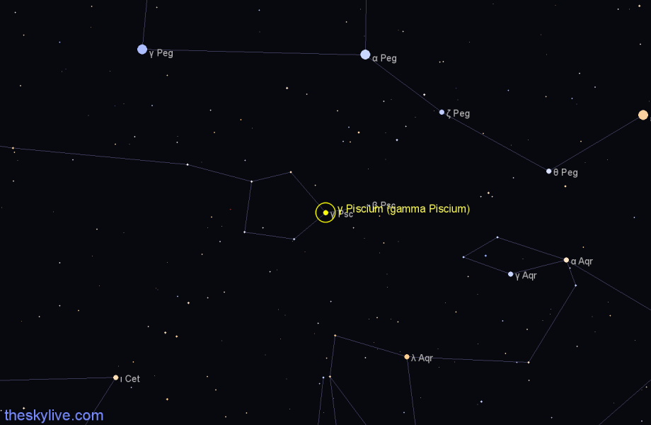 Finder chart γ Piscium (gamma Piscium) star
