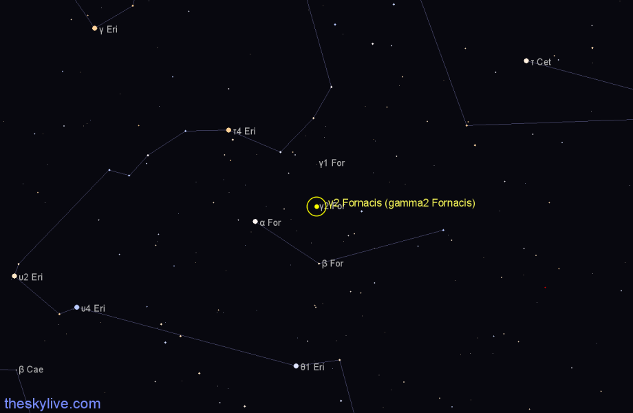 Finder chart γ2 Fornacis (gamma2 Fornacis) star