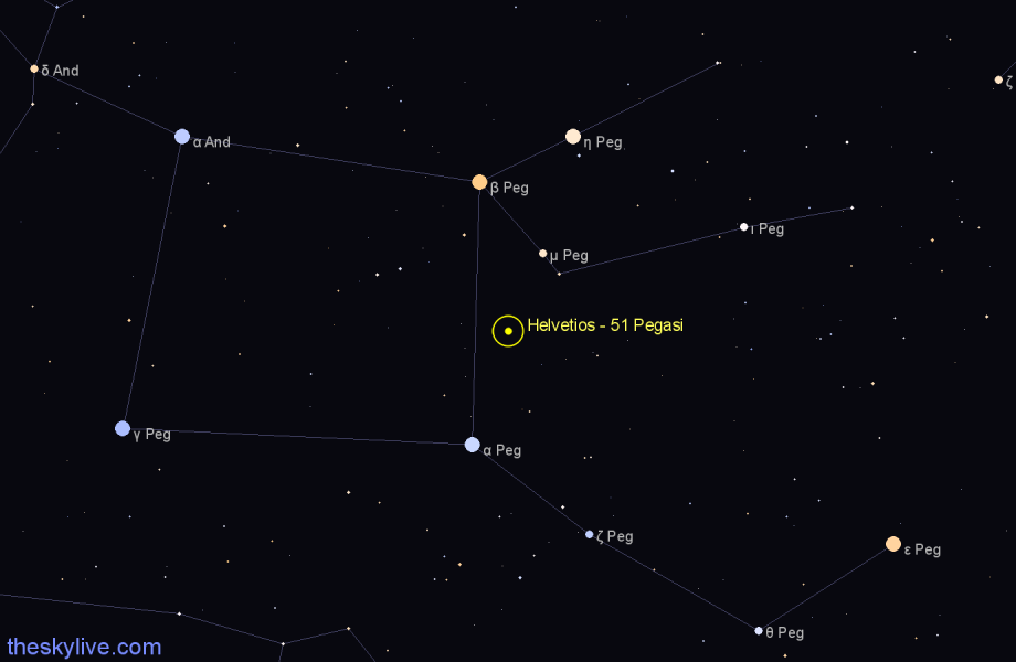Finder chart Helvetios - 51 Pegasi star