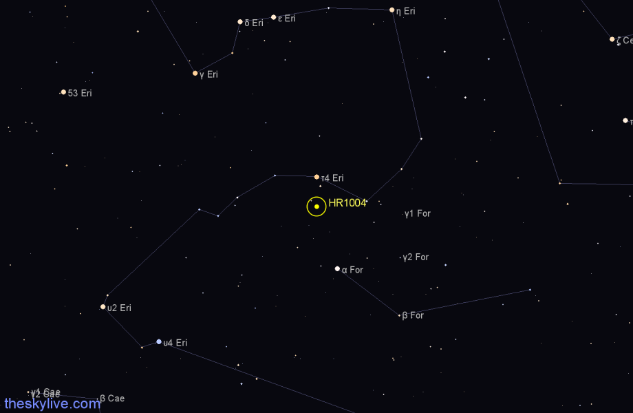 Finder chart HR1004 star