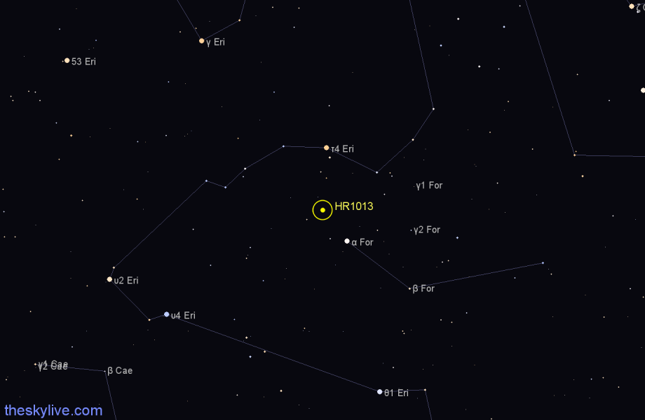 Finder chart HR1013 star