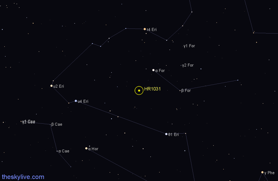 Finder chart HR1031 star