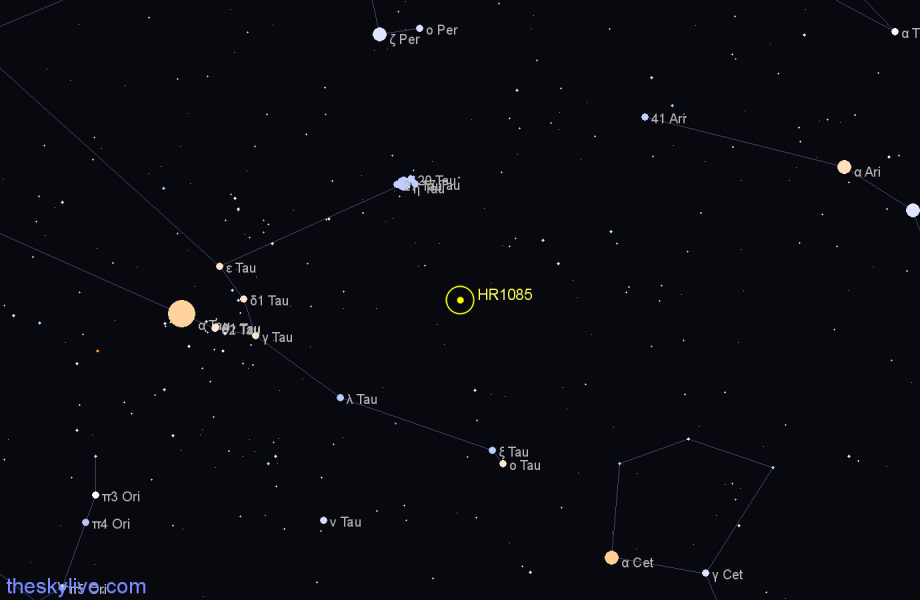 Finder chart HR1085 star