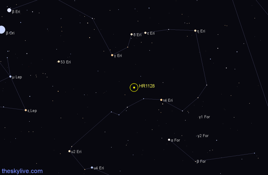 Finder chart HR1128 star
