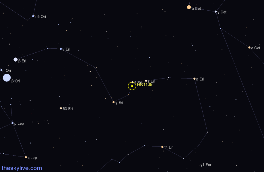Finder chart HR1139 star