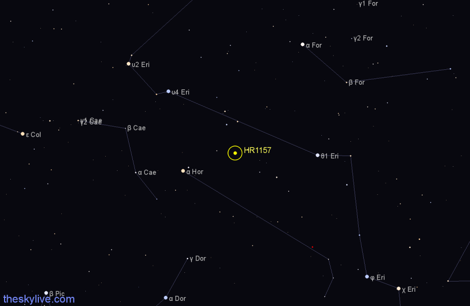 Finder chart HR1157 star