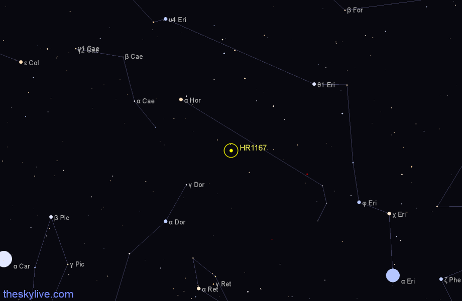 Finder chart HR1167 star