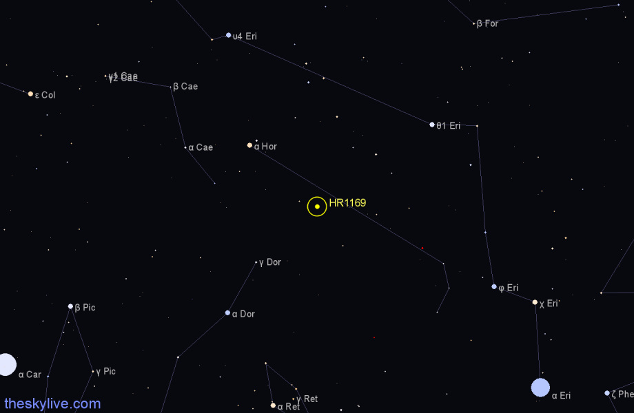 Finder chart HR1169 star