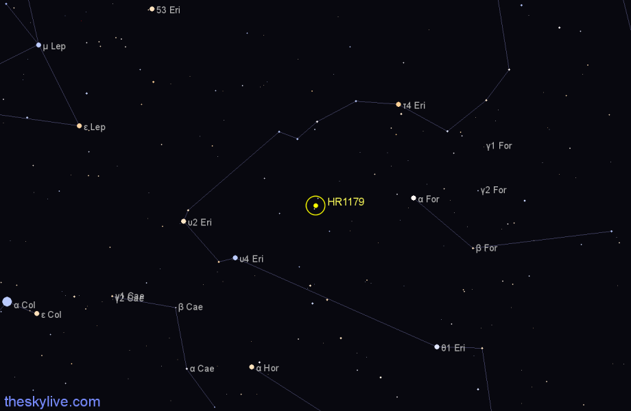Finder chart HR1179 star