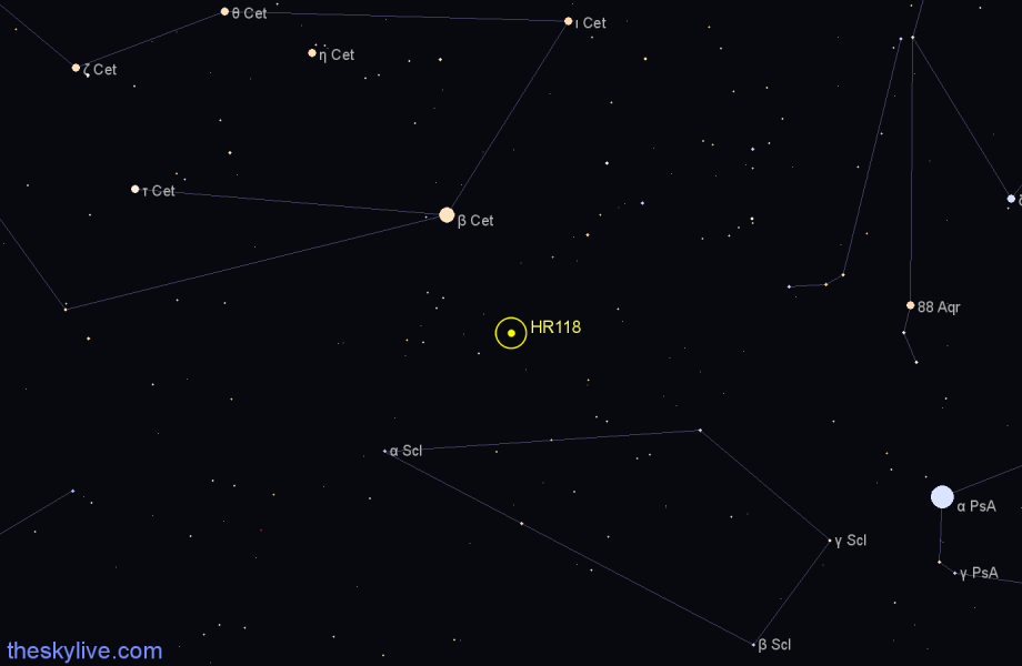 Finder chart HR118 star