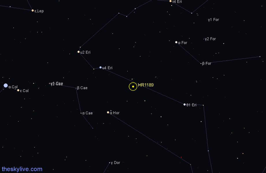 Finder chart HR1189 star