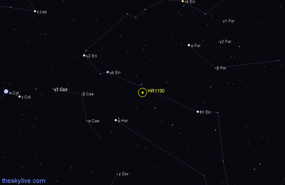Finder chart HR1190 star
