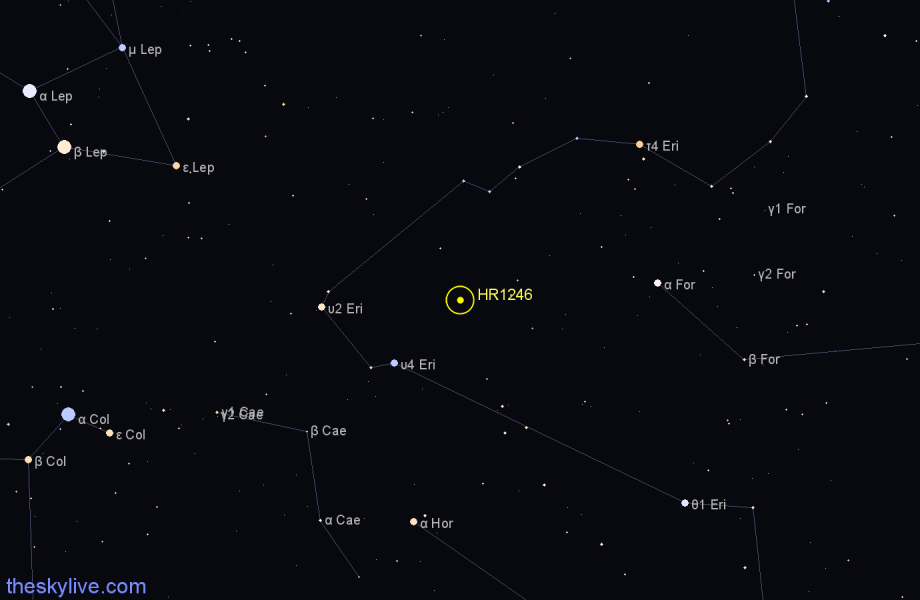 Finder chart HR1246 star