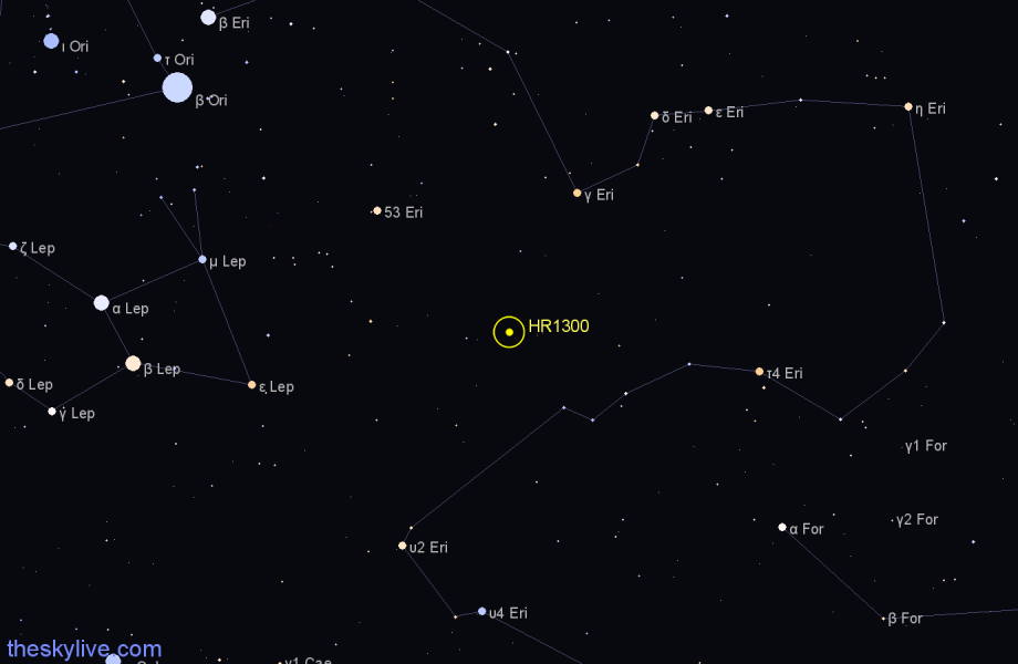 Finder chart HR1300 star