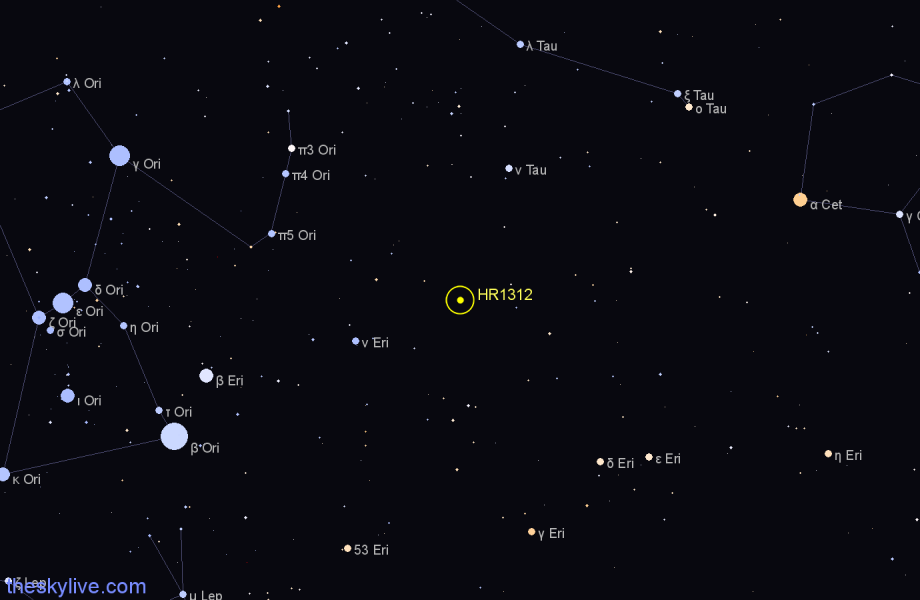 Finder chart HR1312 star