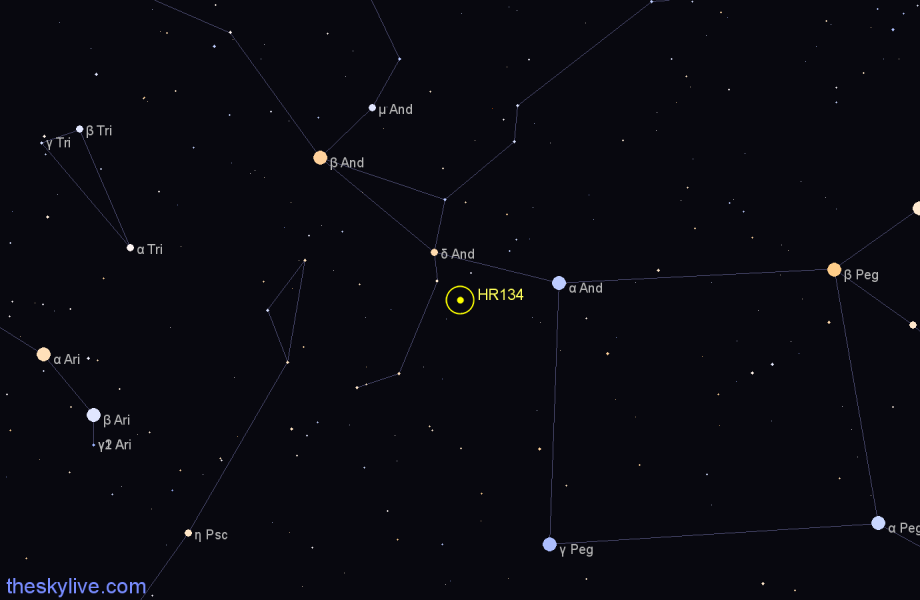 Finder chart HR134 star
