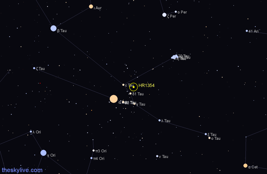 Finder chart HR1354 star