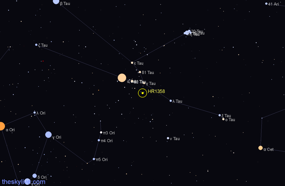 Finder chart HR1358 star