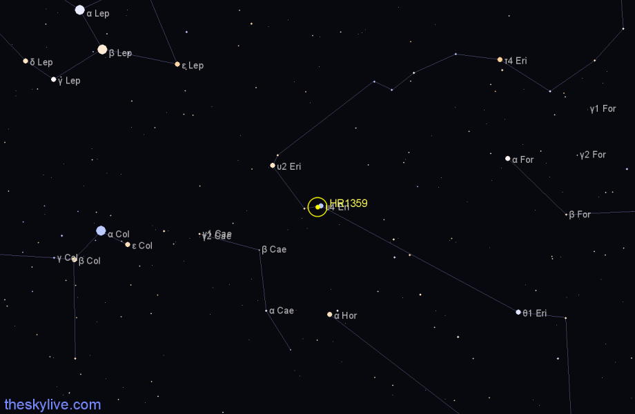 Finder chart HR1359 star