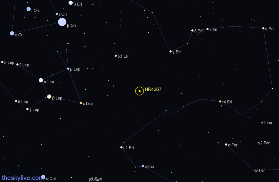 Finder chart HR1367 star