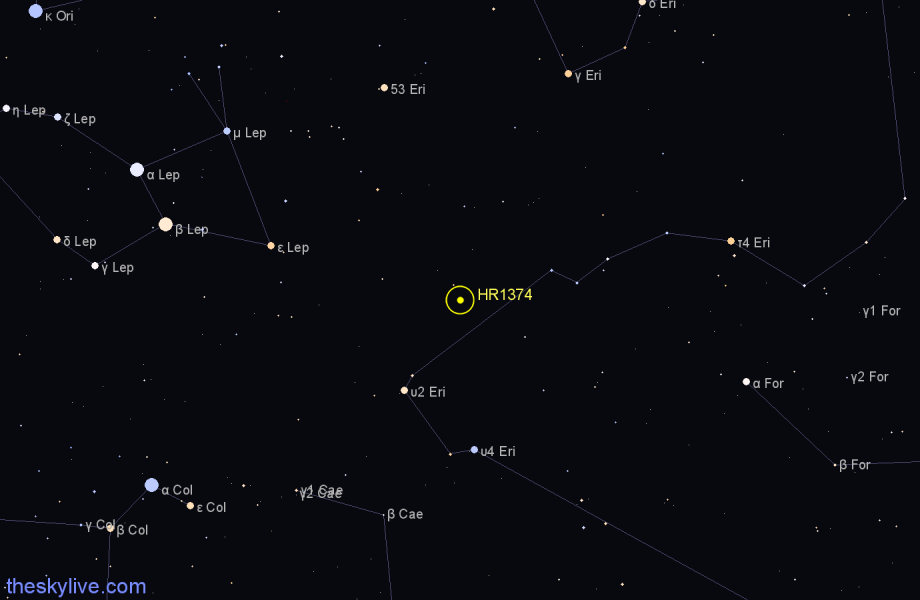 Finder chart HR1374 star