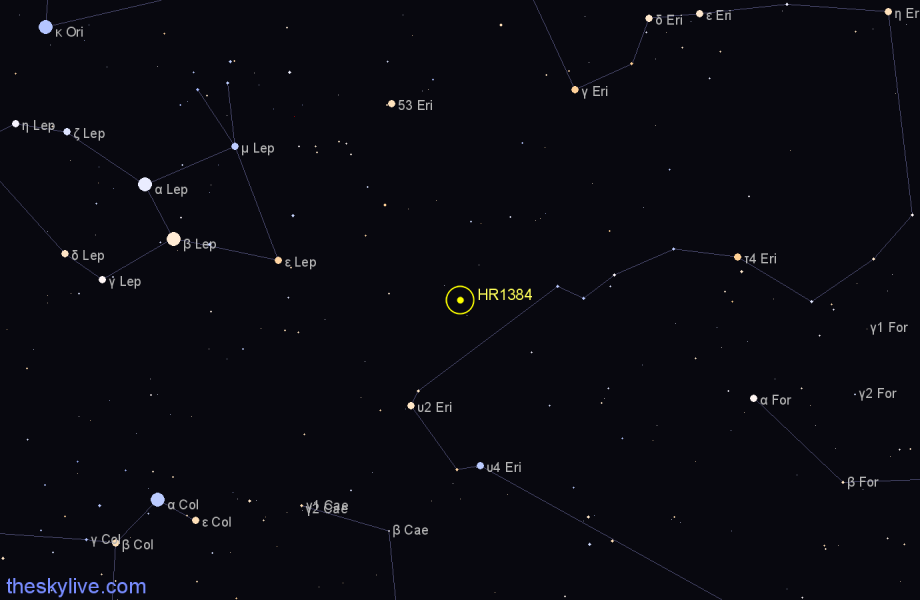 Finder chart HR1384 star