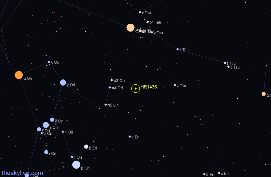 Finder chart HR1436 star