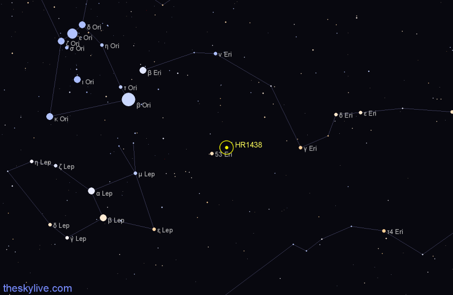 Finder chart HR1438 star