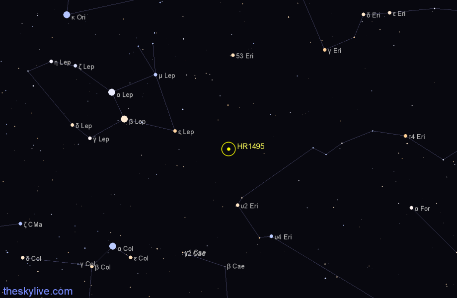 Finder chart HR1495 star