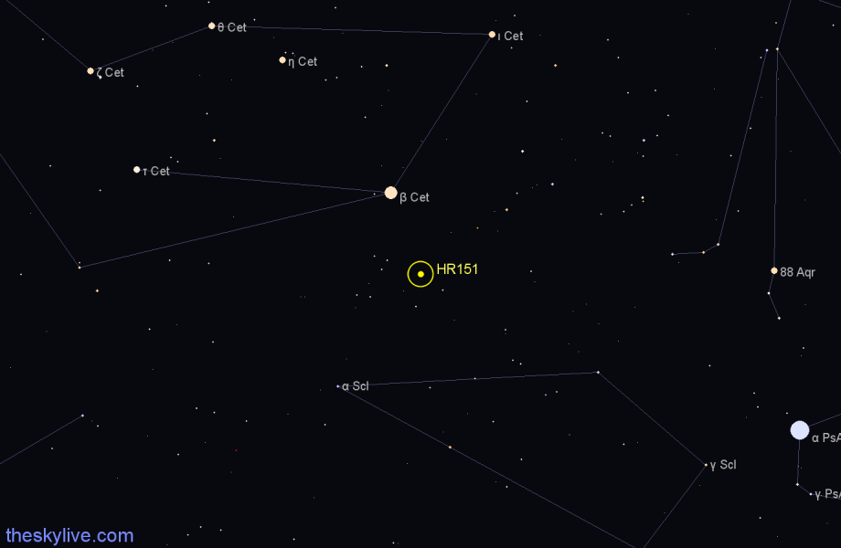 Finder chart HR151 star