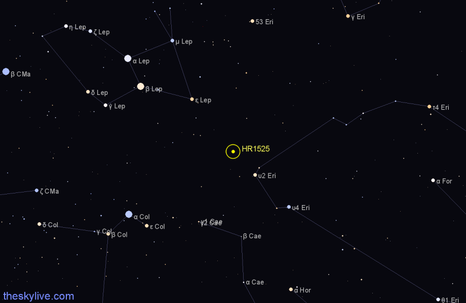 Finder chart HR1525 star