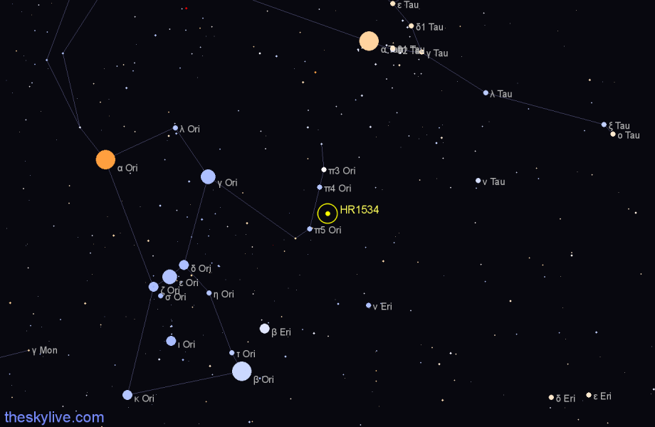 Finder chart HR1534 star