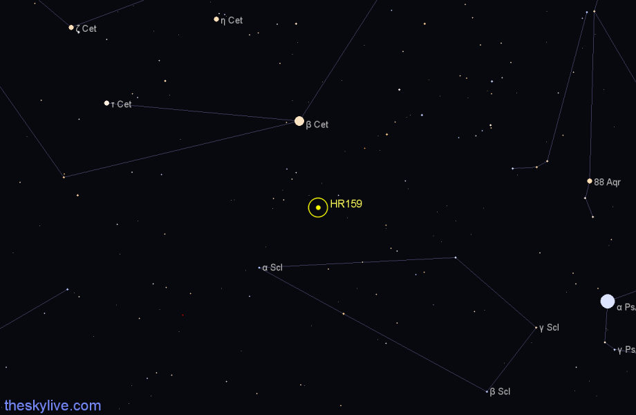Finder chart HR159 star