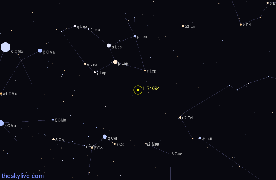 Finder chart HR1694 star