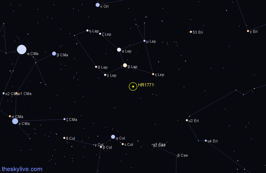 Finder chart HR1771 star