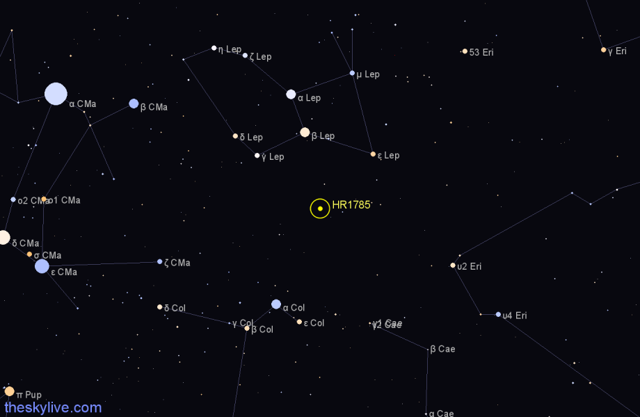 Finder chart HR1785 star