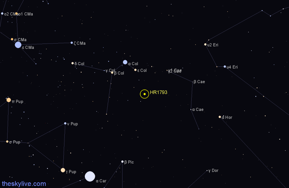 Finder chart HR1793 star