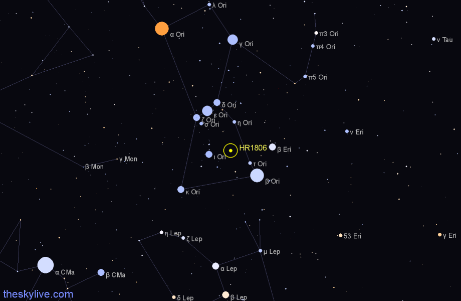 Finder chart HR1806 star