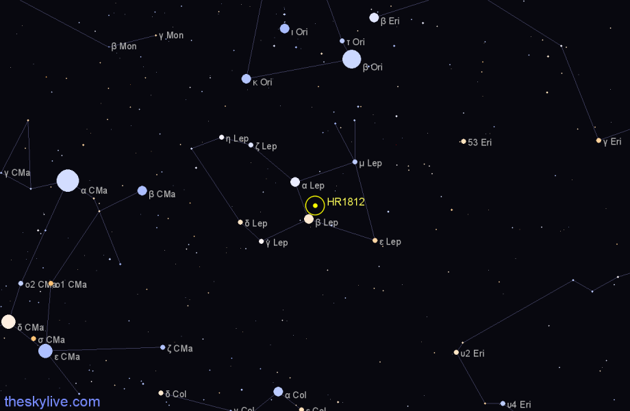 Finder chart HR1812 star