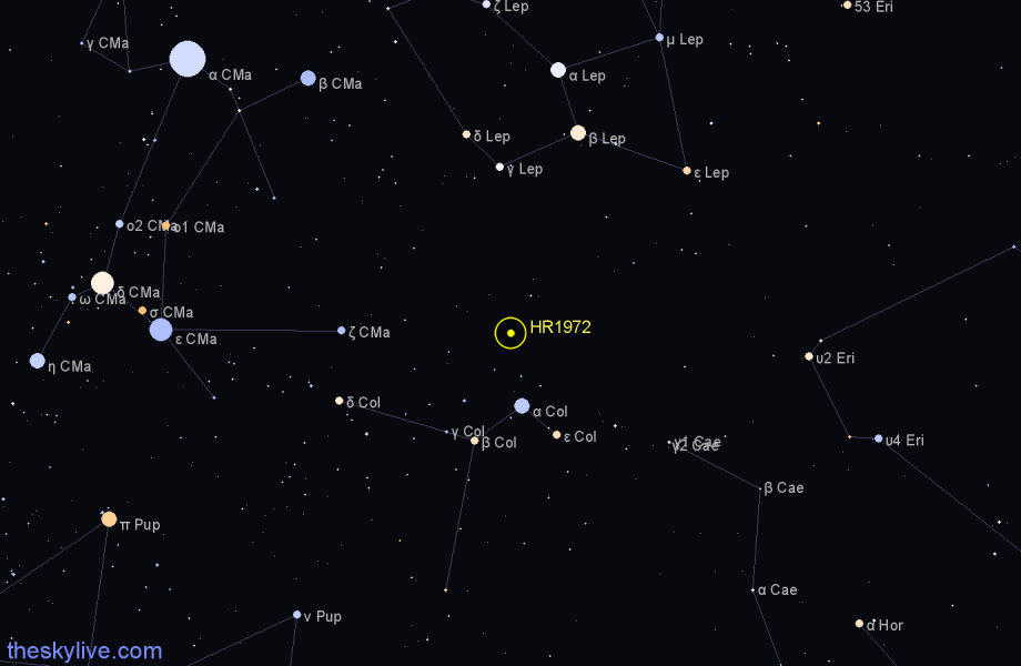 Finder chart HR1972 star
