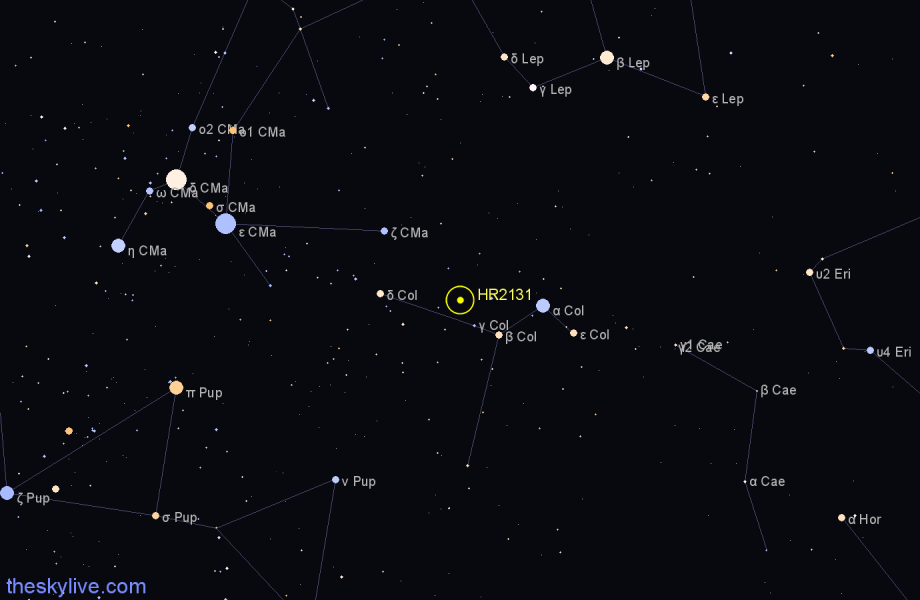 Finder chart HR2131 star