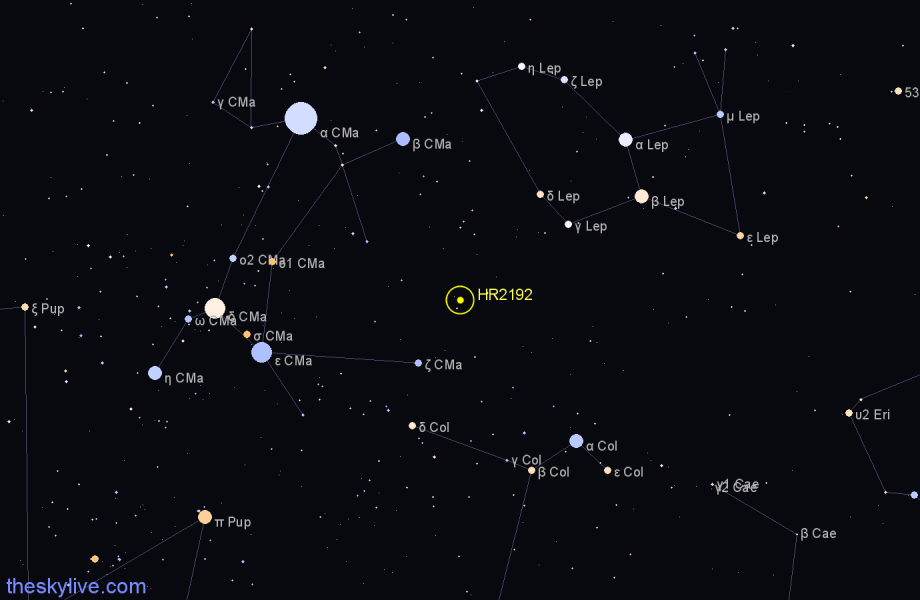 Finder chart HR2192 star
