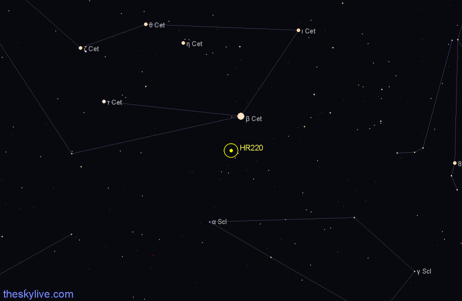 Finder chart HR220 star