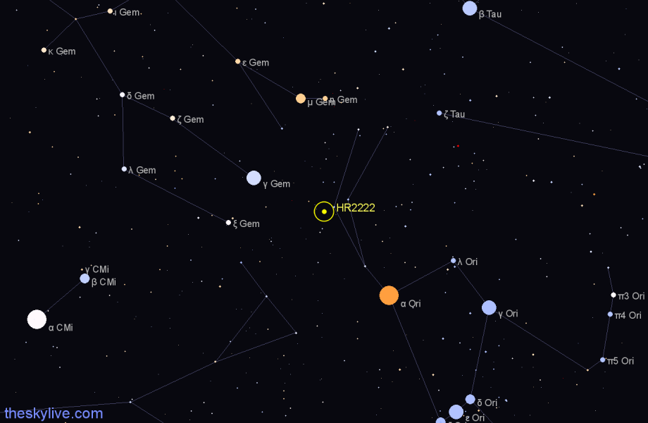 Finder chart HR2222 star
